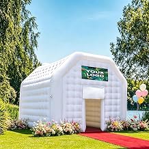 Inflatable Nightclub Tent 16.5x13x12Ft with Blower, Oxford Fabric White Party Tent, Gazebo Event House for Wedding,Backyard, Birthday Celebration