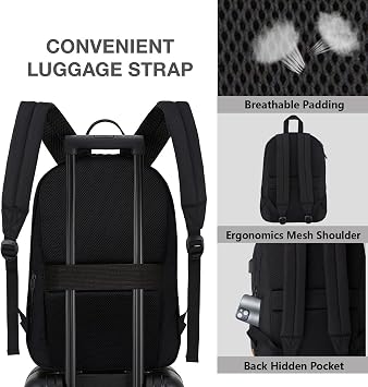 SUPACOOL Large Laptop Backpack with USB Charging Port for Men and Women