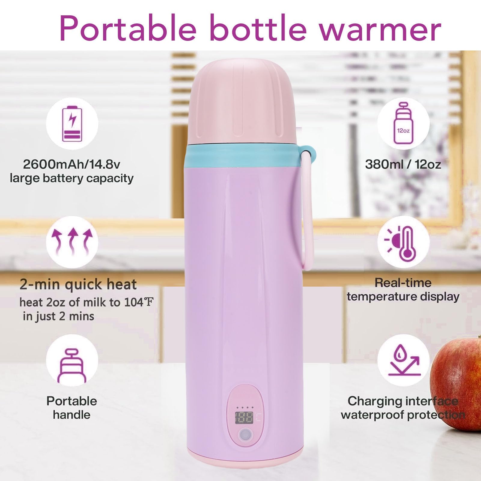 Scaldasalviette, controllo preciso della temperatura, riscaldatore latte materno e infantile, riscaldamento rapido, per viaggi