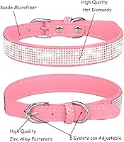Vista 6 de Collar brillante para perros pequeños, medianos y grandes, collares de perro con diamantes de imitación para perras y machos, collares de cachorros