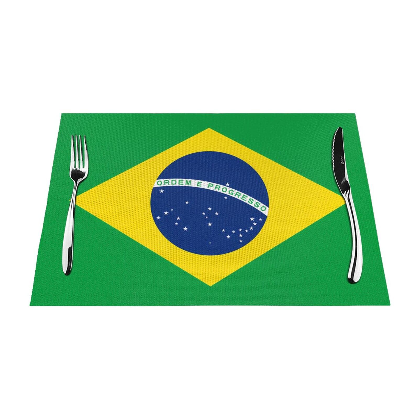 Set de table brésilien lot de 6 pièces tissées imprimées de 30x45 cm pour repas de famille et hôtel