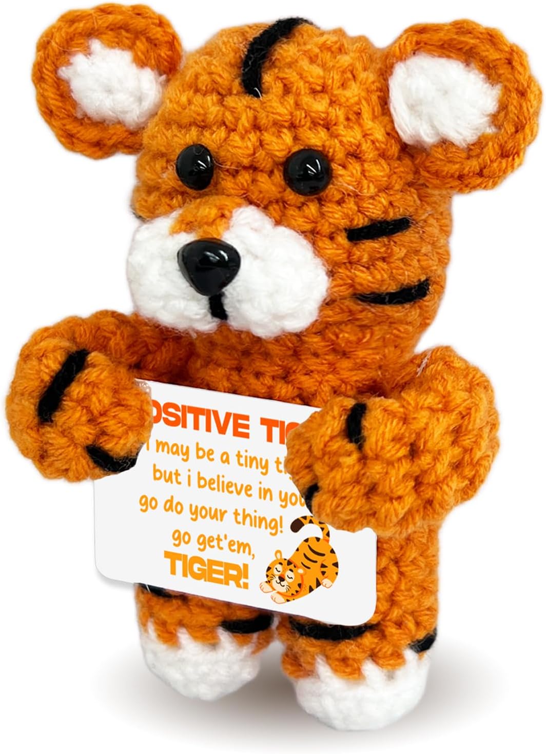 Kihraw Cute Crochet Tiger Gifts for Women Men Friends - You're Purr-Fectly Strong - Handmade Emotional Birthday Unique Crochet Tiger Present for Him/Her/Boyfriend/Girlfriend