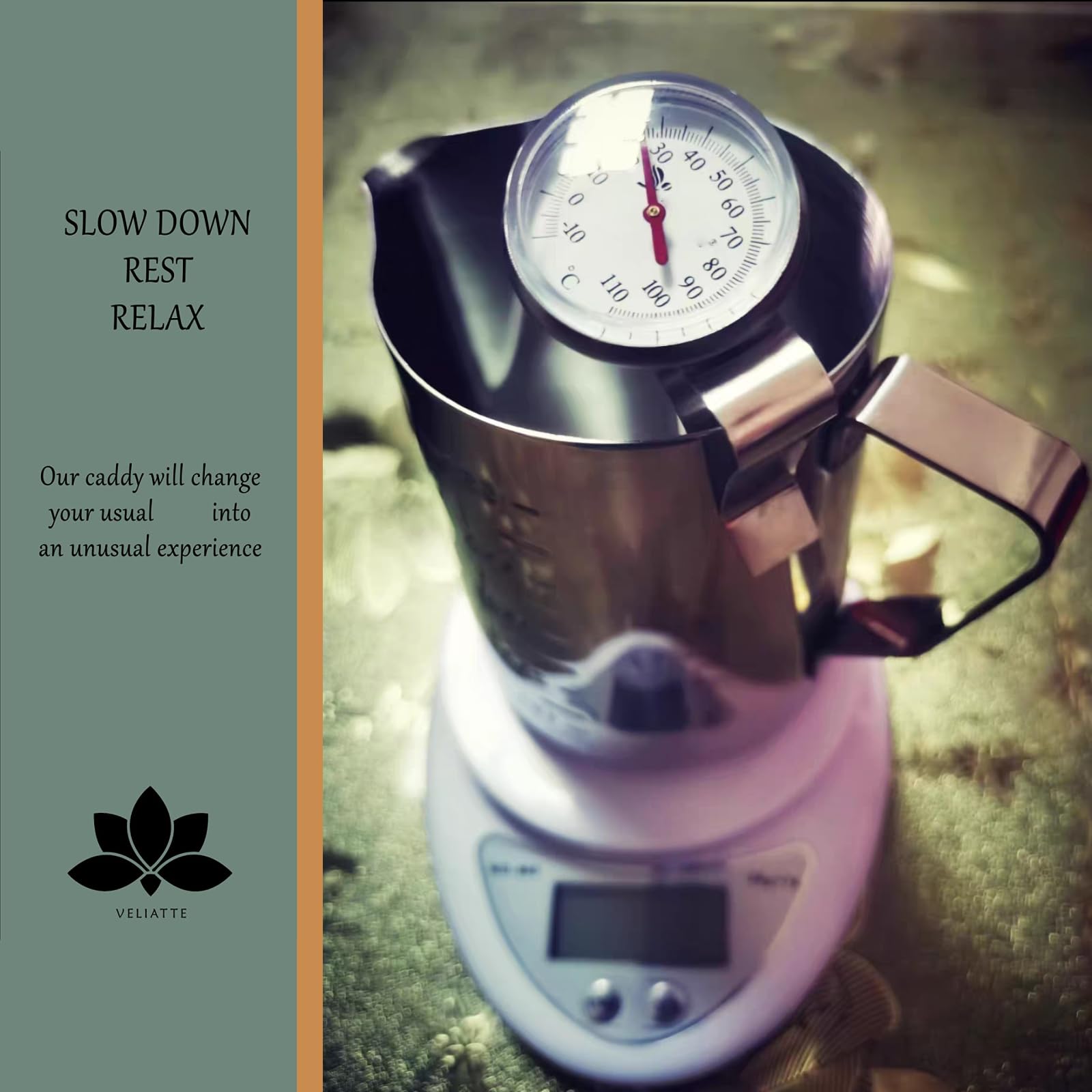 Termometro per Latte, Termometro da Cucina Digitale a Lettura Istantanea -10~110 Termometro per Latte in Acciaio Inox Accessori per Schiuma di Caffè per Vino Latte Olio Acqua