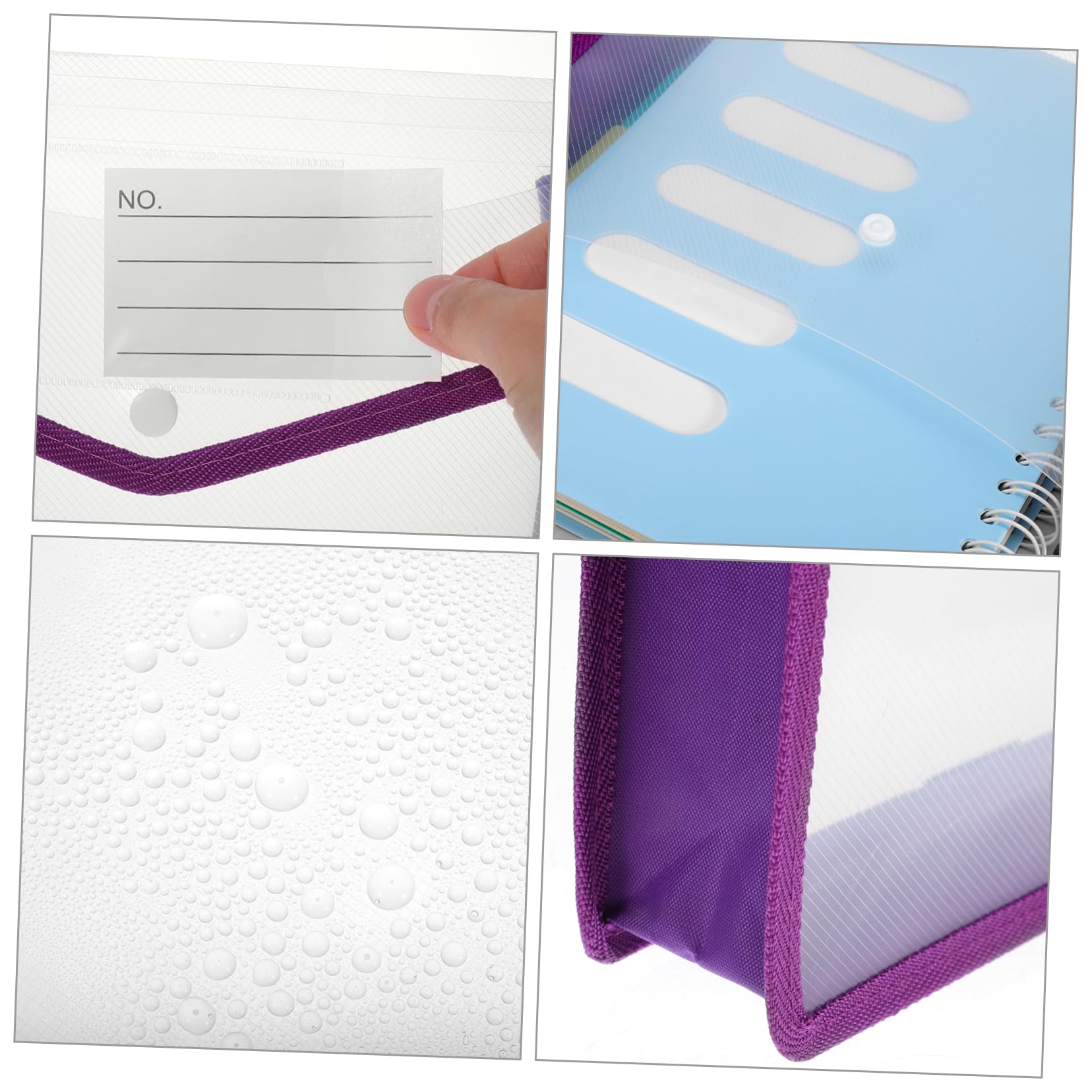 5 piezas Carta Organizadores Verticales Transparentes con Cierre Botón Expandibles para Oficina y Papelería