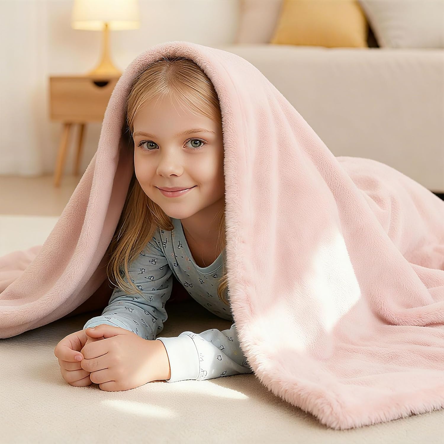 Fleece Throw Blanket, Ultra-Soft Blanke, Lightweight, Comfortable, Double-Layer Double-Sided Flannel, Suitable for Beds, Couch, Travel, and Camping, Suitable for All Seasons (65 x 57 Inch) - Image 3