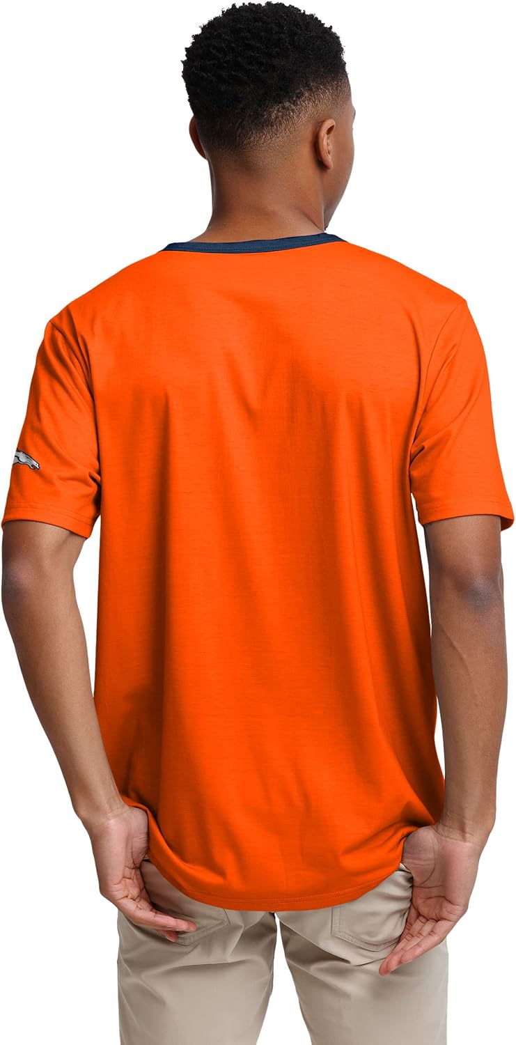 FOCO NFL Mens NFL Team Logo Shirt Short Sleeve Henley