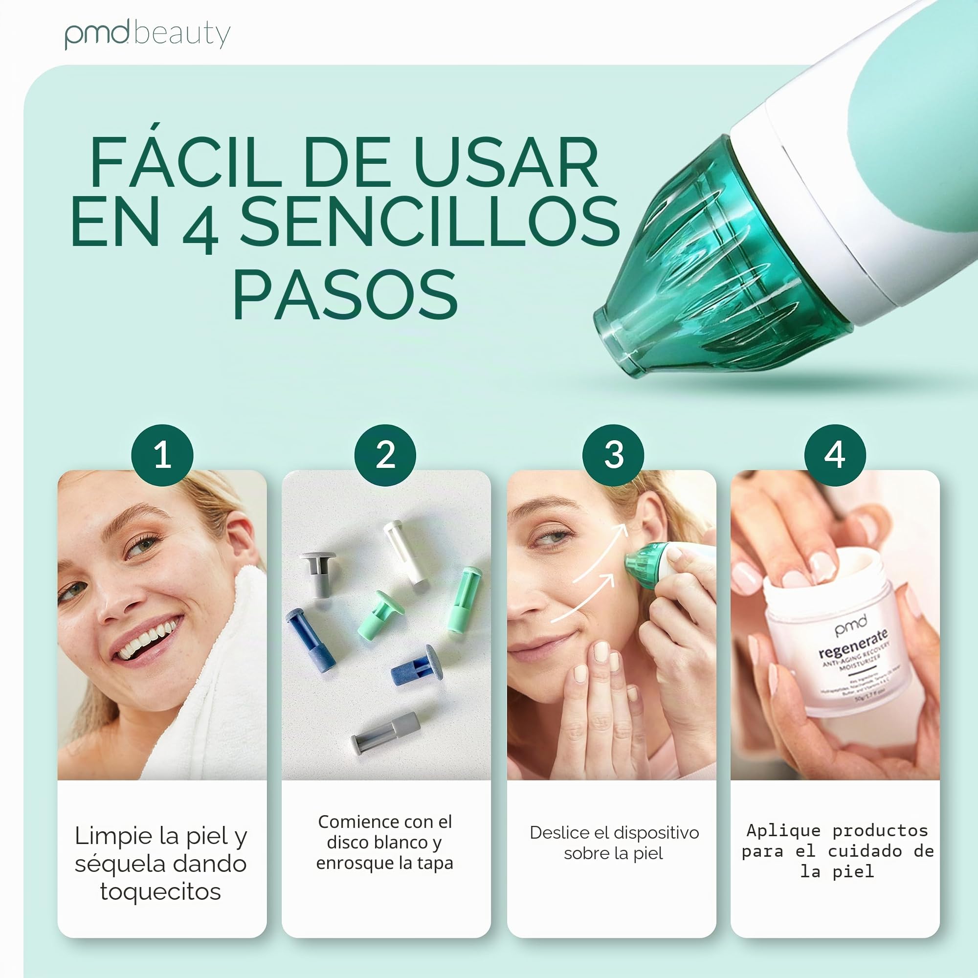 PMD Personal Microderm Classic - Máquina de microdermoabrasión en casa con kit para cara y cuerpo - Cristales exfoliantes y succión al vacío para piel fresca y radiante