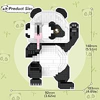 Vista 28 de Kit de bloques de construcción de microbloques de construcción de animales lindos, mini ladrillos de gato azul, juguetes de construcción