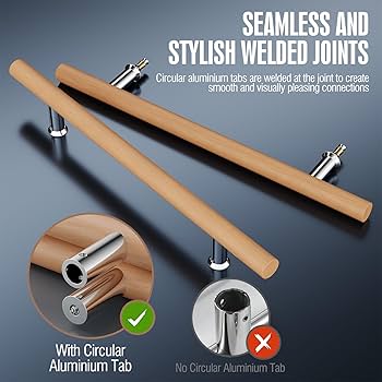 NUIBY Solid Large Wooden Door Pull Handle, For Inside And Outside Door