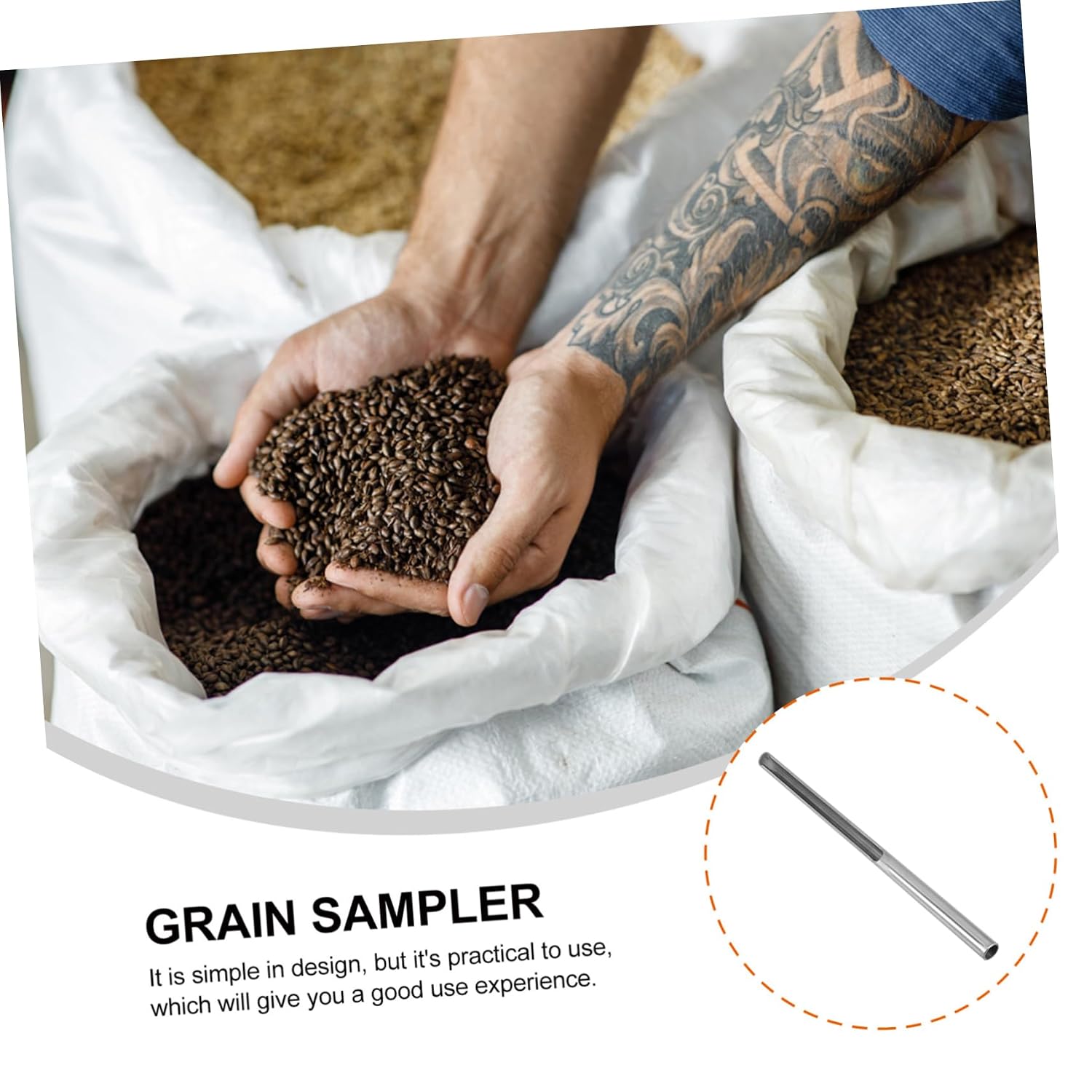 Wheat Grain Sampler Stainless Steel Tube for Efficient Cereal Sampling Agriculture for Quick Inspections of Grains and Powders