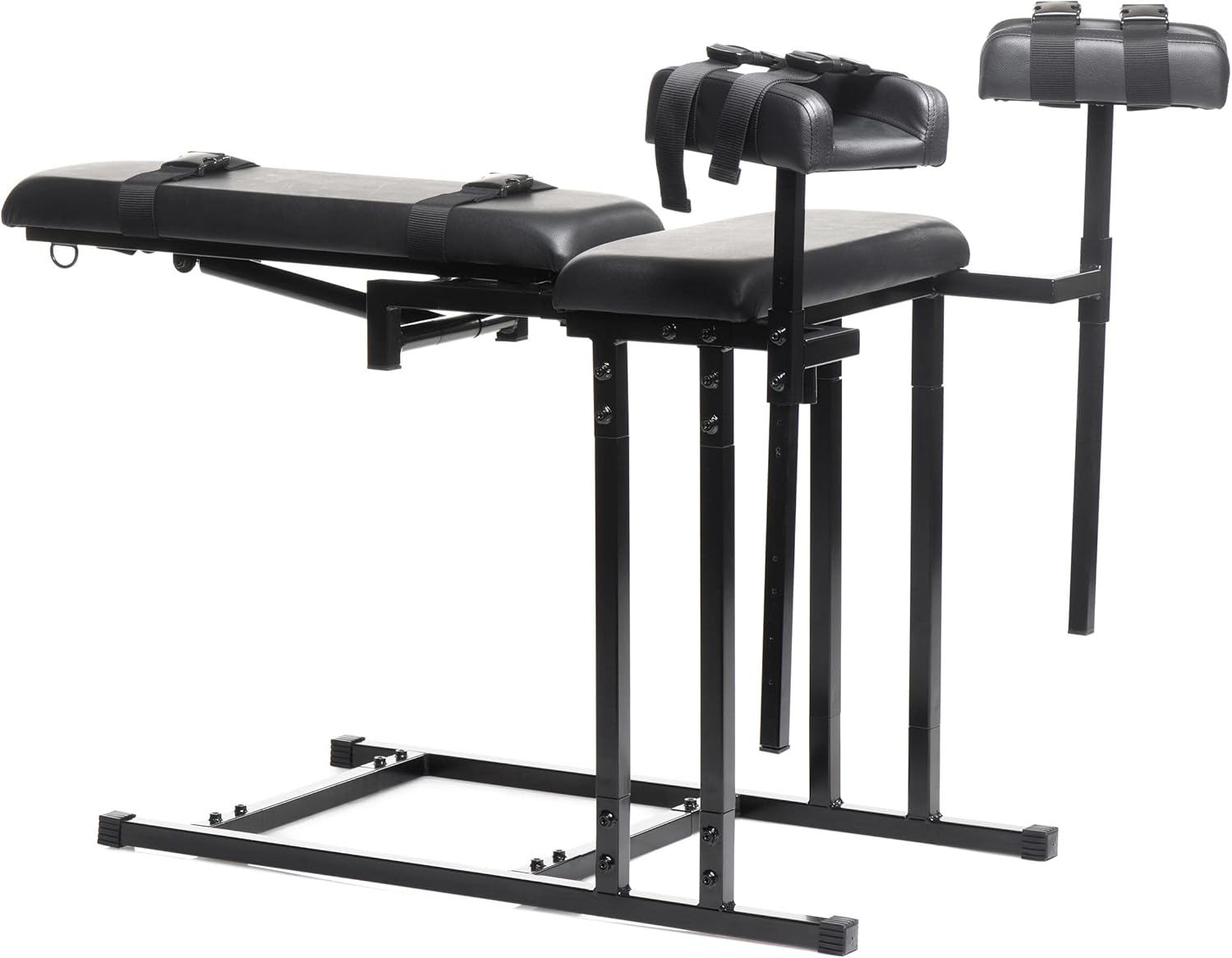 Master Series Adjustable Bondage Chair: BDSM Sex Bench with Restraint Straps – Sturdy Bondage Kit for Men, Women & Couples – Thick Padded Seat, Holds Up to 440 lbs (199 kg), Black
