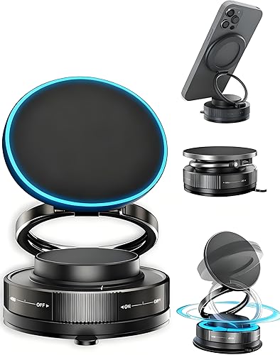 Miniatura 1 de Soporte magnético para teléfono de coche al vacío con imanes fuertes, soporte ajustable de 360 para teléfono celular, soporte plegable Magsafe para
