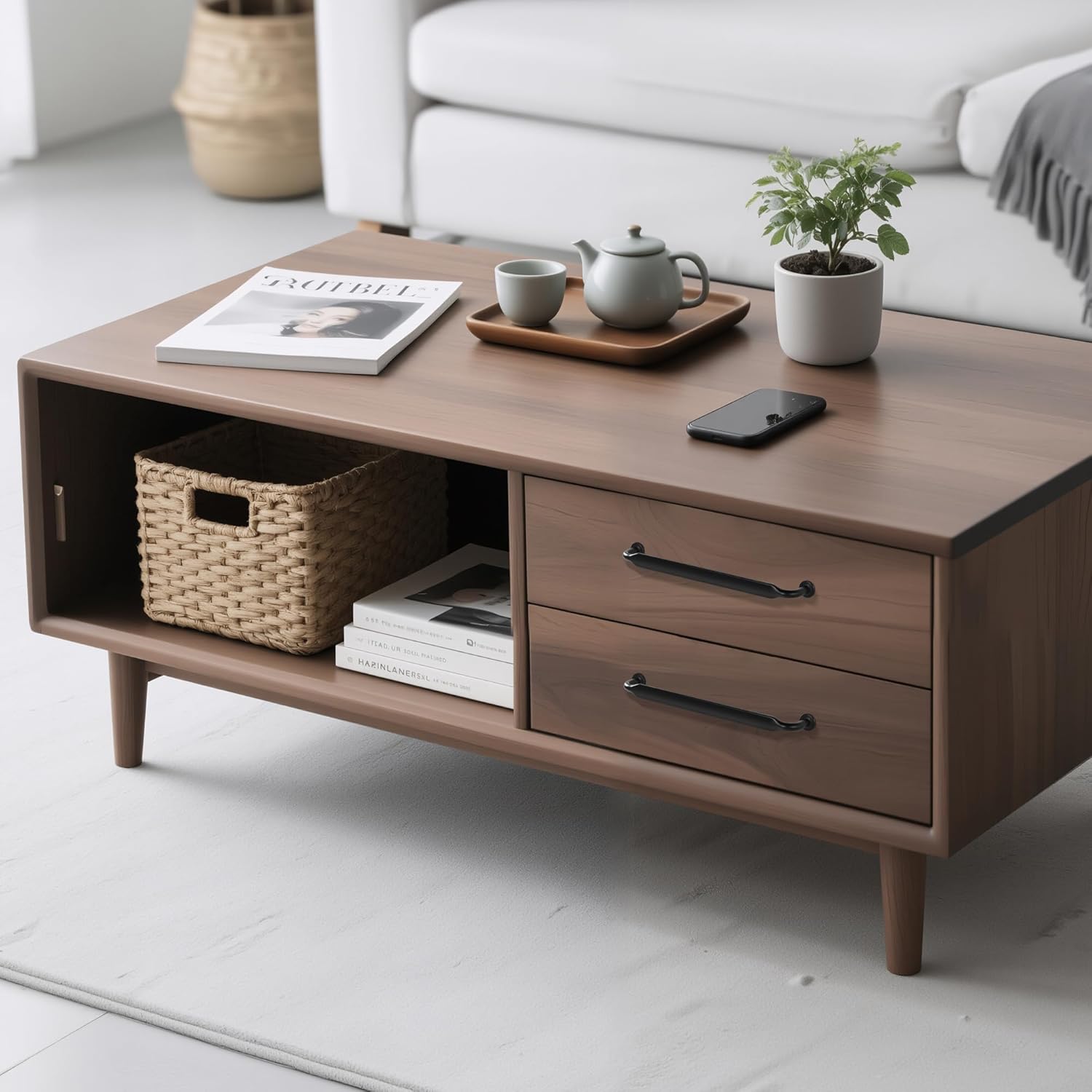 Lardmon 10 Pack Matte Black Simply Modern Cabinet Pulls 6.3 Inch(160mm) Hole Center Kitchen Cabinet Handles Solid Drawer Pulls Heavy Duty Zinc Alloy Kitchen Hardware, 6.9 Inch(175mm) Total Length