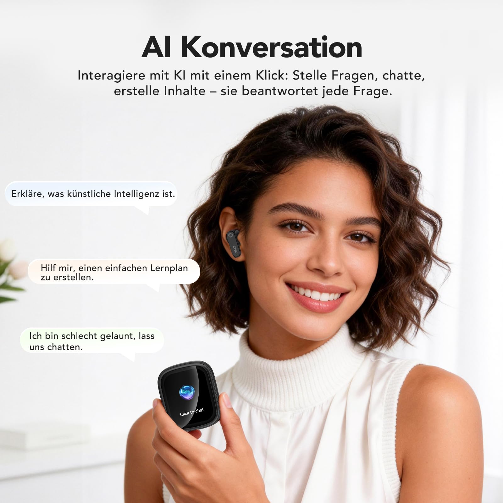 KI Übersetzer Kopfhörer mit 165 Sprachen & 9 Modi, 48h Akku Touchscreen, Bluetooth 6.0 für Reisen