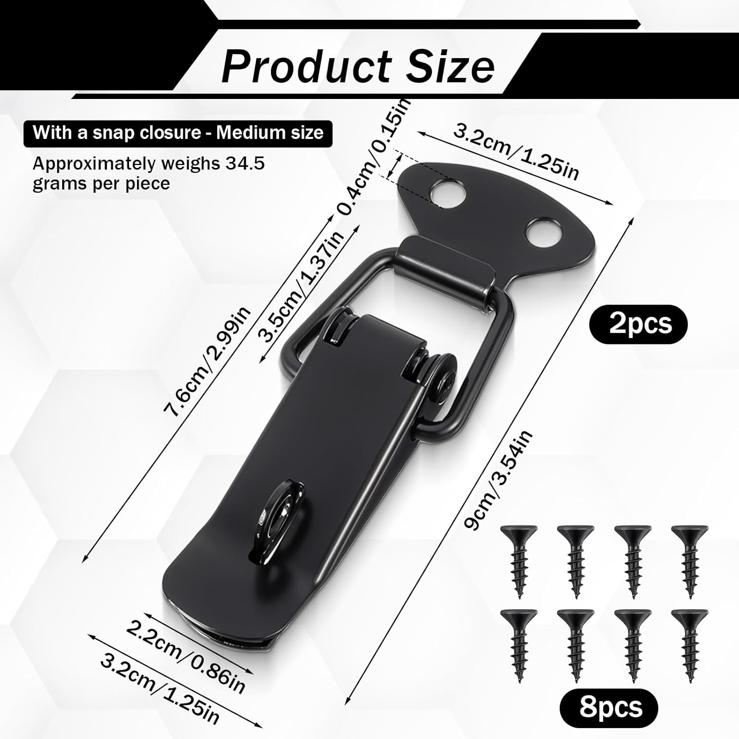 2 Pack Tool Box Latch Stainless Steel Spring Loaded Toggle Lock Cabinet Latches and Catches for Case, Box, Chest