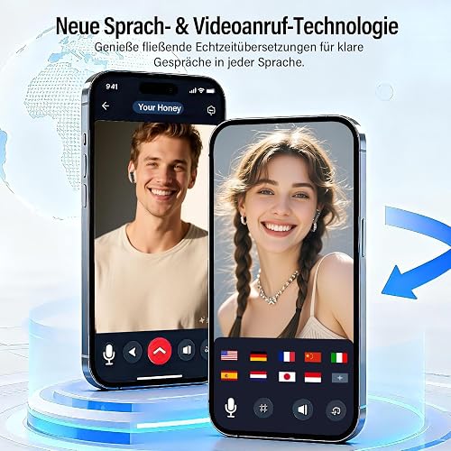 AI Translation Earbuds Real Time,164 Language/7 Translation Modes Translator Earbuds with Audio and Video Calls,No Subscription,5 EQ Modes Touch Screen Translator Headphones,48H Ear Buds (Black) - 5