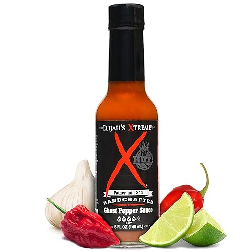 Salsa picante Elijahs Xtreme Ghost Pepper Sauce muy picante sabor gourmet vegano sin gluten 5 onzas