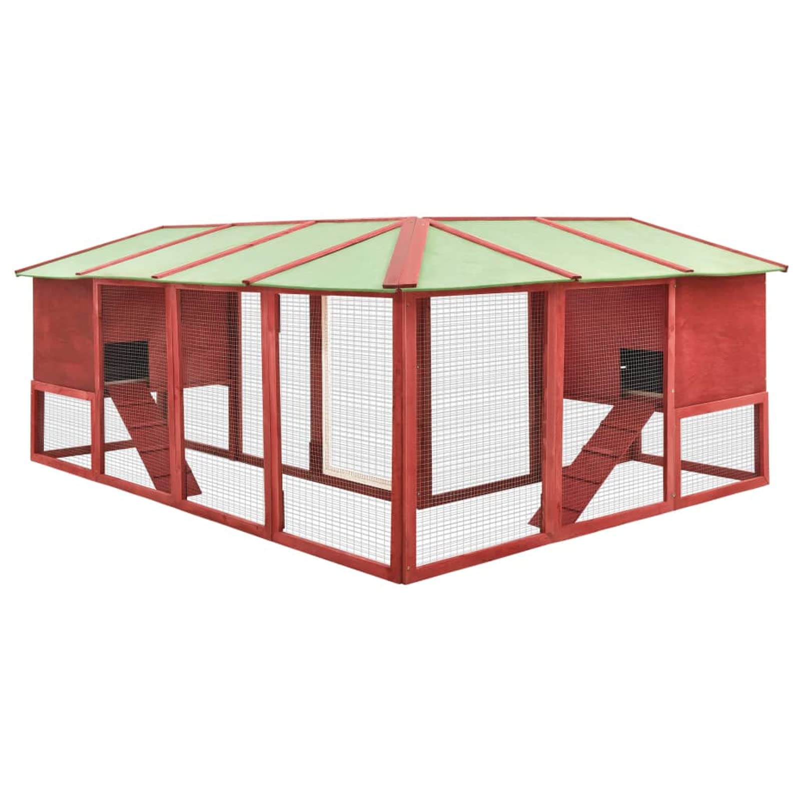 ShGaxin Jaula conejera de Exterior con Corral, Jaula Cobaya, Jaulas para Conejos, Jaula Hamster, Casa Conejo, Casita Conejo, Conejo, Madera Abeto Rojo Blanco