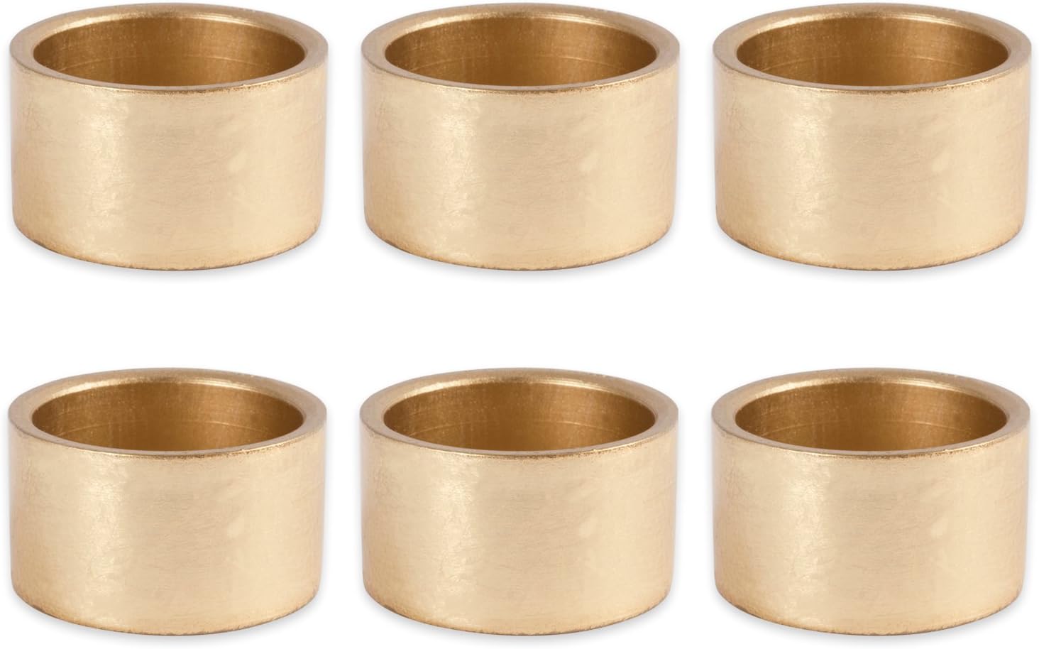 DII Decorative Painted Acrylic Napkin Ring Set, Gold, 6 Piece : Home & Kitchen
