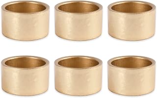 DII Gold Decorative Napkin Rings Set of 6 - Shabby Chic Distressed Rustic Tabletop Accents for Holidays & Everyday Dinners