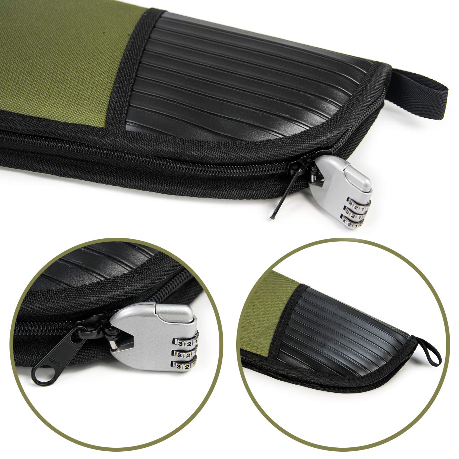 GUGULUZA Funda para Carabina, Acolchada Bolsa de Transporte con Correa de Hombro Ajustable para Rifle Armas, Verde 130cm
