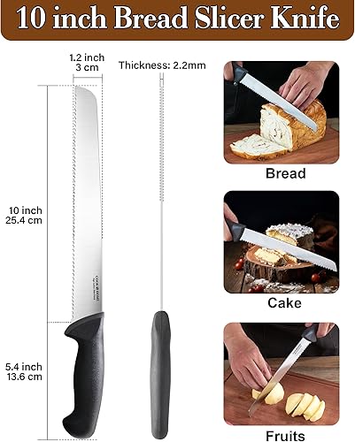 Vista 21 de Cook N Home Juego de cuchillos de deshuesado de 6 pulgadas, acero inoxidable de alto carbono, flexibles curvados y rectos, cuchillos de cocina de 2