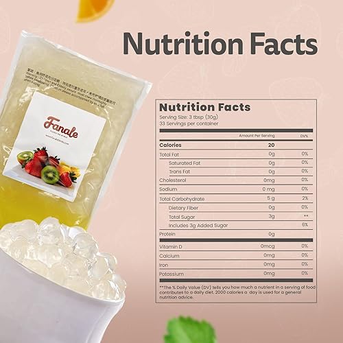 Fanale Bola de gelatina Boba de cristal de agar, lista para servir, textura suave para masticar, perlas Boba instantáneas para té de burbujas, yogur