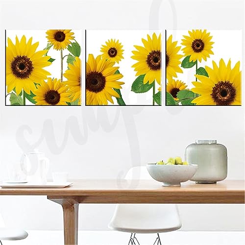 Carteles de girasol de estilo nórdico, impresión de lienzo botánico, cuadros de arte de pared de granja para sala de estar, decoración del hogar,
