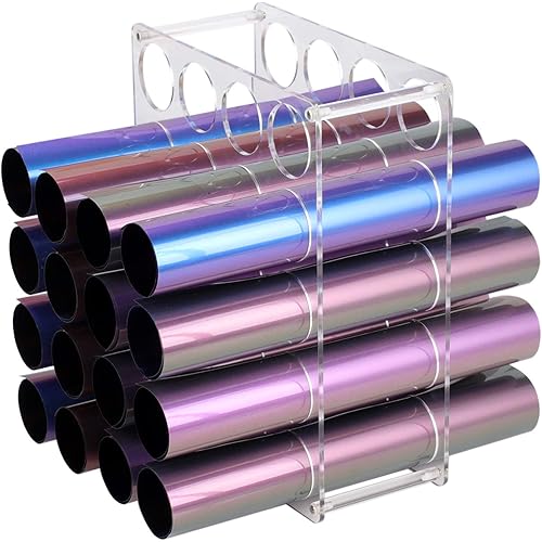 Vinyl Roll Storage 20-Holes Vinyl Storage Rack for Craft Room Vinyl Roll Holder for up to 20 Vinyl Rolls, Acrylic Material