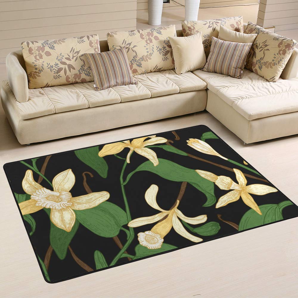 Tapis floral de vanille facile à nettoyer Ruchen fini les taches sur le velours de salon