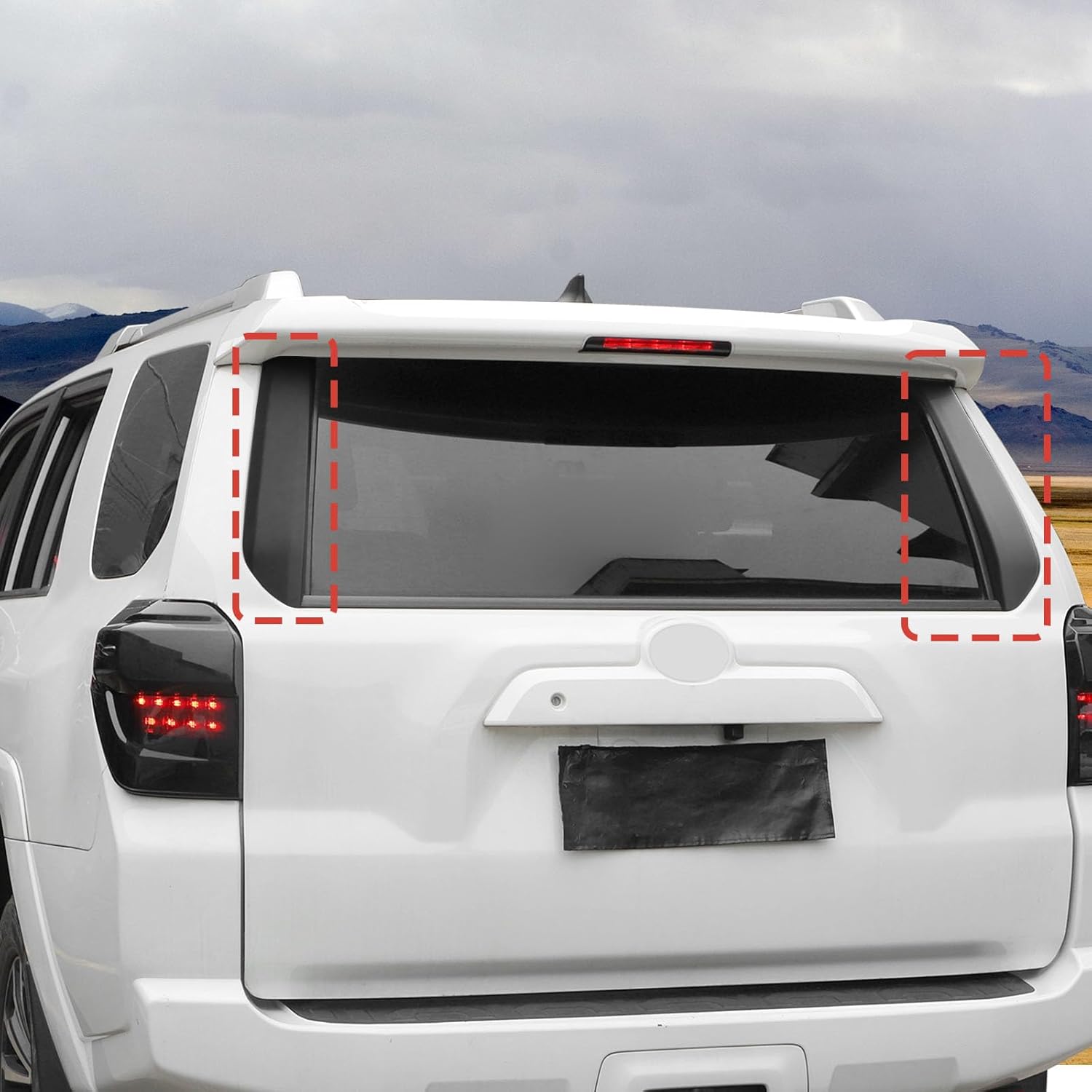 Tailgate Door Window Moldings Trim Rear Window Spoiler Side Wing Protector Covers Exterior Accessories Fit for Toyota 4 Runner 2010-2023 (Matte Black)