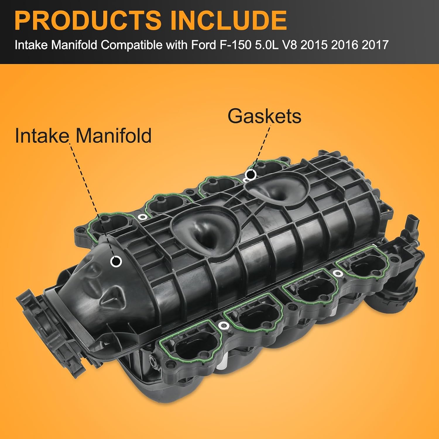 Intake Manifold Compatible with Ford F-150 5.0L V8 2015 2016 2017 Replace#FL3Z-9424-J FL3Z-9424-F