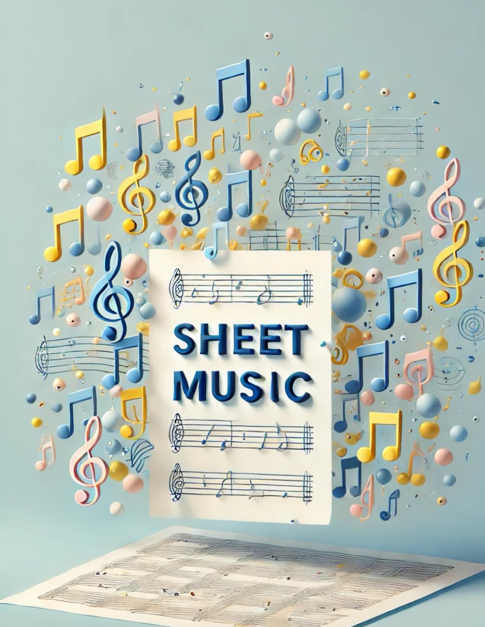 Cahier de notes musicales haut de gamme pour partition et studio