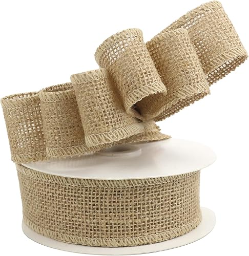 Miniatura 3 de Midi Ribbon Cinta de arpillera de 1-12 pulgadas, cinta para manualidades en carrete, 10 yardas, natural