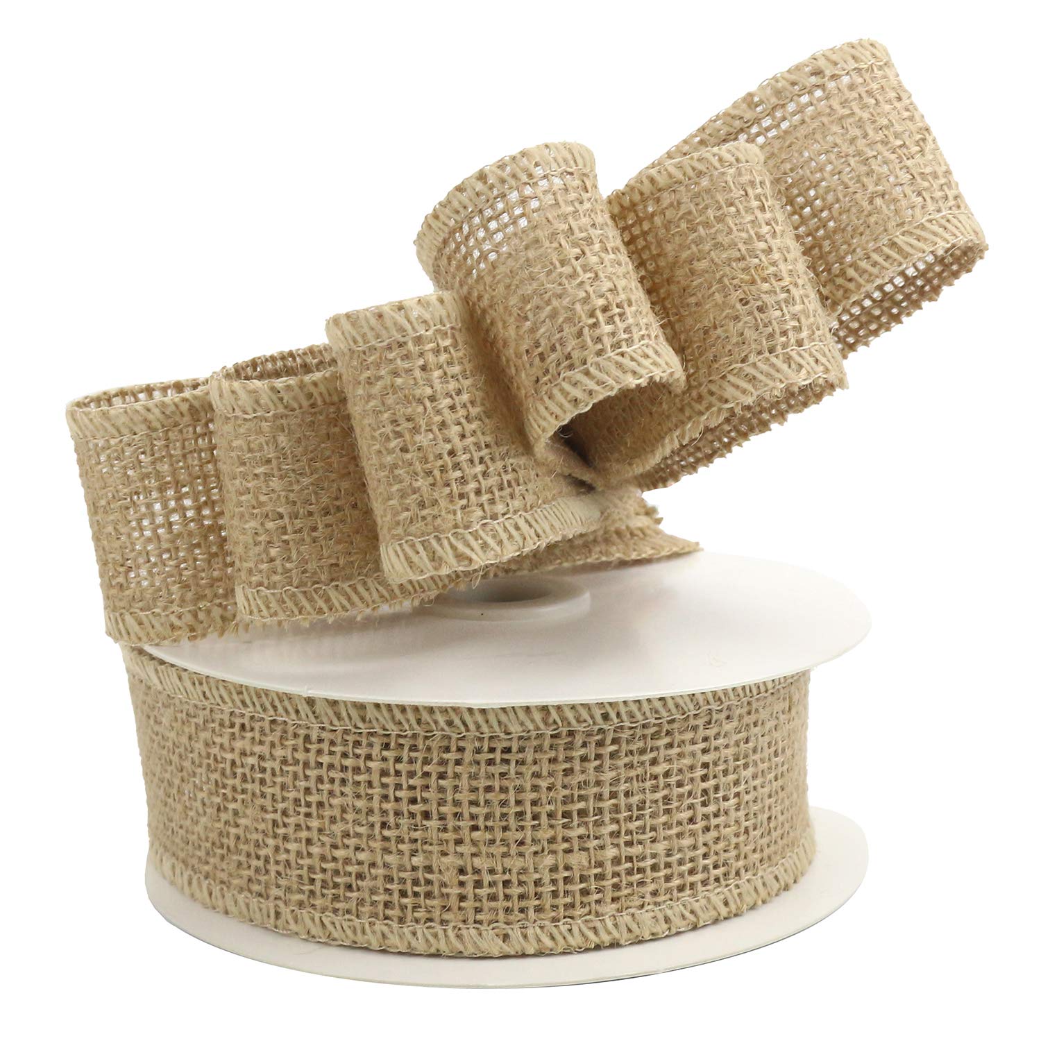 1-1/2 Inch Burlap Ribbon Fabric Craft Ribbon On Spool 10 Yards, Natural
