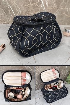 Orret Home Keçe Makyaj Organizer Çantası, Fermuarlı Kozmetik Organizeri, Valiz Tipi Keçe Makyaj Çantası, Seyahat İçin Kozmetik Düzenleyici (Elegant)