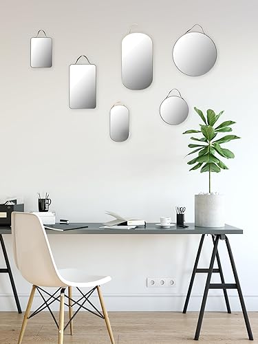 Creative Co-Op Varios espejos de pared con bordes de terciopelo, multicolor, juego de 6