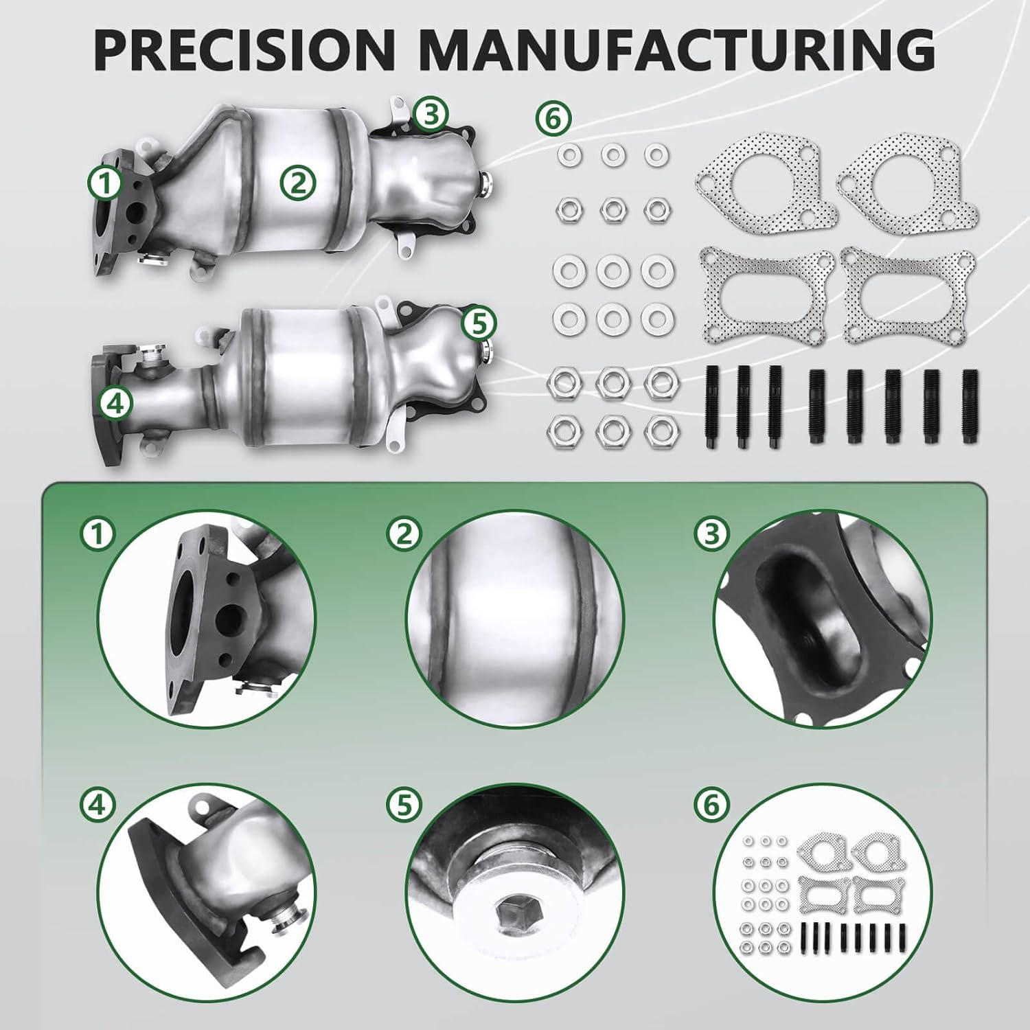 Front Catalytic Converter Compatible with 2008 2009 2010-2017 Honda Accord, Pilot, Odyssey, Ridgeline, Crosstour & Acura MDX, RDX, TLX, TSX, TL, ZDX, RL, 3.5L 3.7L, Direct-fit(EPA Compliant)