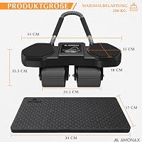 Amonax Hasizom Roller Kerékkel, Párnázott Térdrögzítővel, Férfiaknak és Nőknek 5