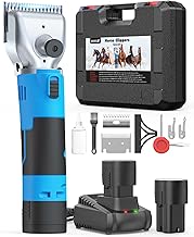oneisall Tondeuse Cheval 2 batteries, Professionnelle Tondeuse Chevaux à poils épais et emmêlés, Tondeuse chevaux sans fil avec moteur puissant de 2400 tr/min