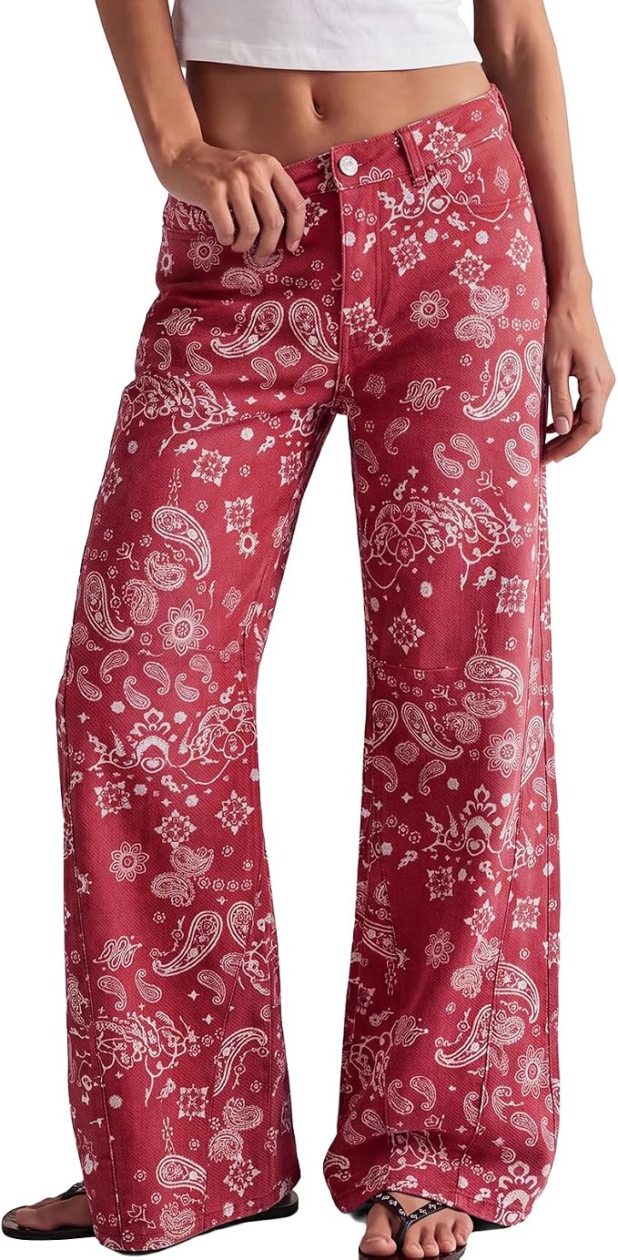 Trendy Queen Women's High Waisted Wide Leg Barrel Jeans Stretch Baggy Flare Denim Pants