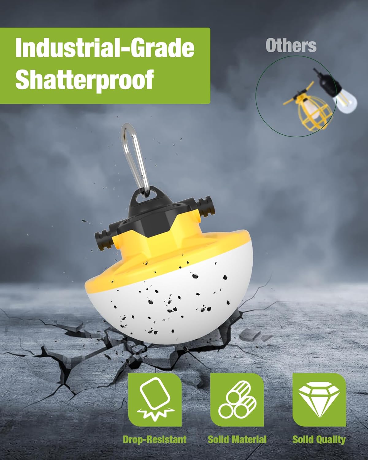 YXL 16000LM 130W Construction String Lights, 100FT Industrial LED String Work Lights, IP65 Waterproof 18AWG Wire 5000K Super Bright for Construction Sites Temporary Work Jobsites Outdoor Lighting