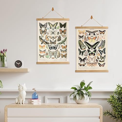 Miniatura 176 de XIAOAIKA Póster de botánica vintage con marco de madera, tabla de plantas venenosas antiguas, arte educativo botánico con especies peligrosas, 1