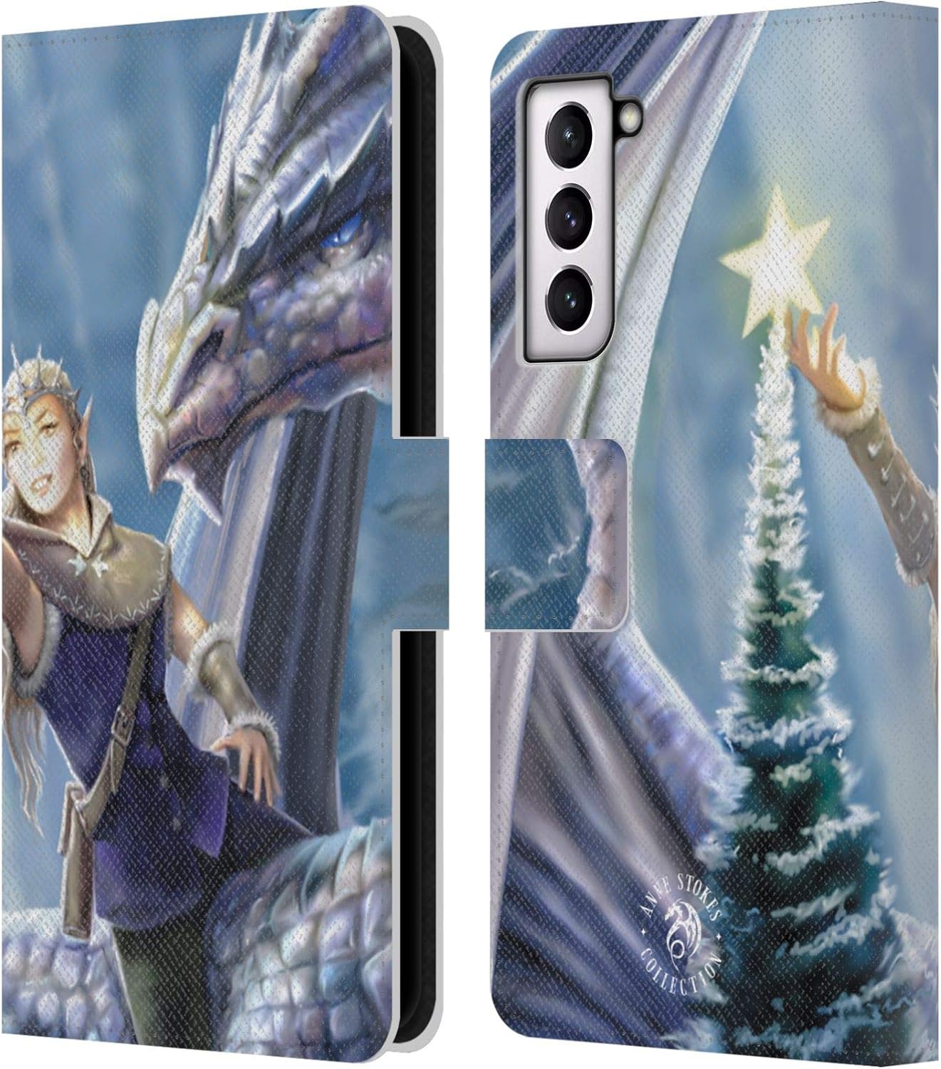 Head Case Designs Officially Licensed Anne Stokes Little Helpers Yule Leather Book Wallet Case Cover Compatible with Samsung Galaxy S21 5G