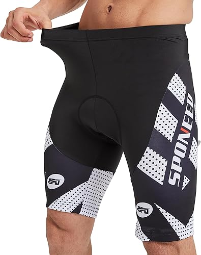 Miniatura 8 de sponeed Pantalones cortos de ciclismo para hombre pantalones acolchados para equitación ropa de ciclismo y ciclismo Blanco, Azul / Patchwork, Oro,