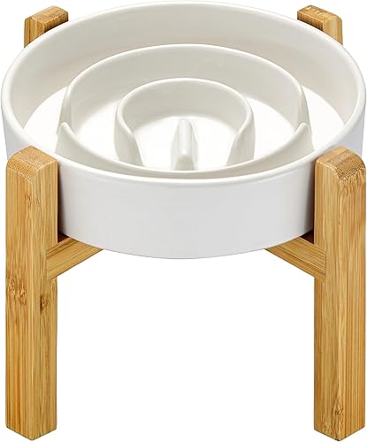 Miniatura 15 de Cuencos de cerámica para perros de alimentación lenta, 2.0 tazas de comedero lento para perros medianos y grandes, cuenco de laberinto de Negro