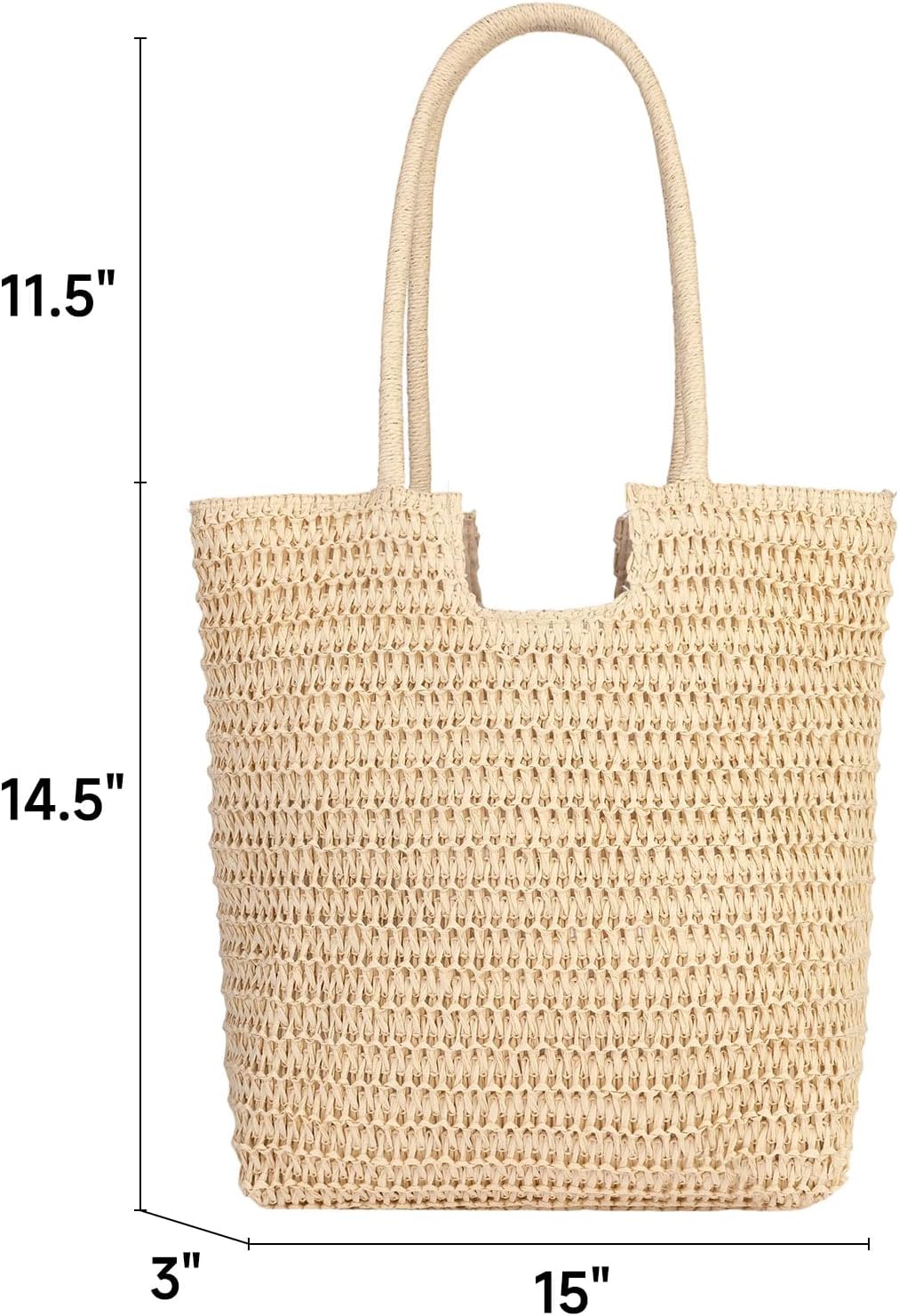 Beach Bags for Women Summer Lightweight Woven Straw Tote Purse Shoulder Handbag for Vacation - Image 6