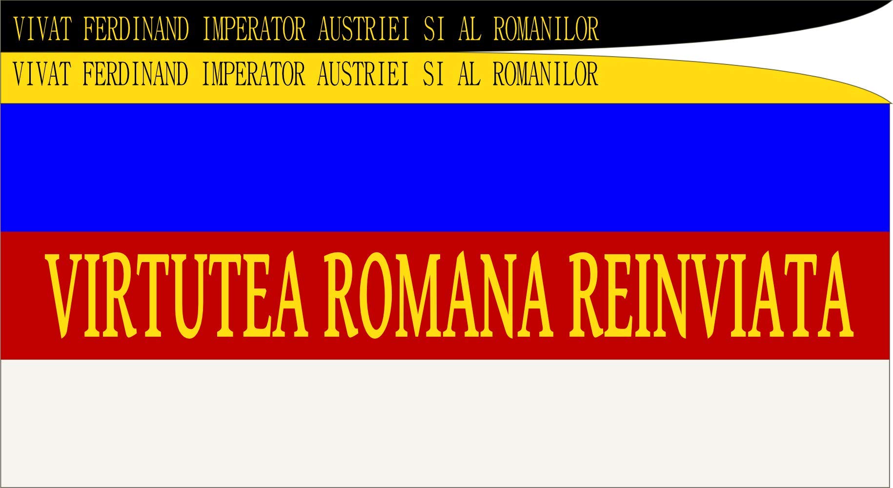 Drapeau roumain de 1848 réplique historique Blaj et Ștefan Branea