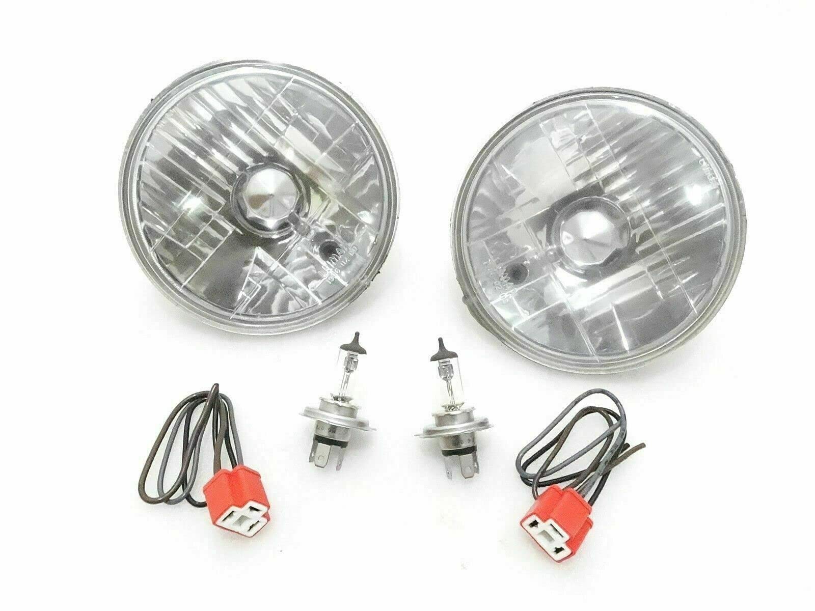 SR Enterprise Maruti Gypsy 7'' HeadLight Sealed Beam With Bulb Holder Pair - Compatible for Maruti Gypsy Spare Parts