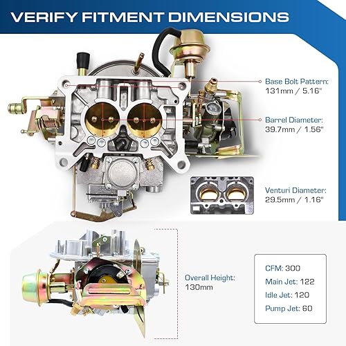 Miniatura 5 de Nuevo carburador dos 2 barril Carburador Carburador Ford 2100 2150 para Ford 289 302 351 Cu Jeep Motor con estrangulador eléctrico